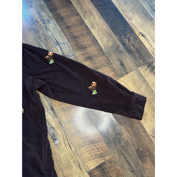 Quacker Factory Corduroy Embroidered Fall Leaves Button Up Top Women Size Medium - Picture 5 of 8